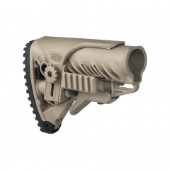 Приклад телескопический Fab Defense GLR-16 PCP с упором для щеки и планкой Picatinny Койот
