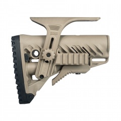 Приклад телескопический Fab Defense GLR-16 PCP с упором для щеки и планкой Picatinny Койот