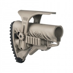 Приклад телескопический Fab Defense GLR-16 PCP с упором для щеки и планкой Picatinny Койот