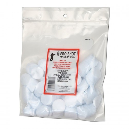 Патч-салфетка фланелевый для чистки оружия Pro Shot Bulk Quantity 1-600 | Кал .22 - .270 | 25х25 мм 600 шт