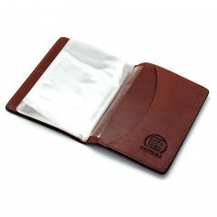 Обложка для автодокументов Пергама Медведь из натуральной кожи Коричневый