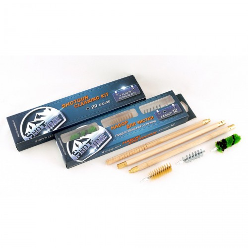 Набор для чистки гладкоствольного оружия ShotTime ST-CK-12W для 12 калибра деревянный шомпол + 3 ерша