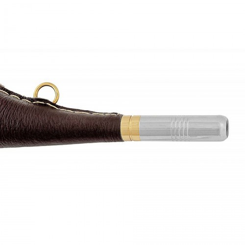 Горн охотничий PakiGorn из латуни 16 см с кожаной отделкой Коричневый