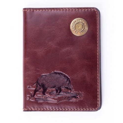 Обложка для автодокументов Пергама Кабан из натуральной кожи Коричневый