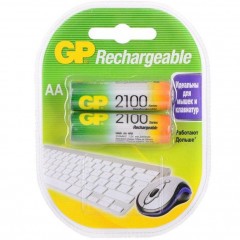 Аккумулятор GP Rechargeable 210AAHC Тип LR06 (AA) 1.2V 2100 мАч 2 шт