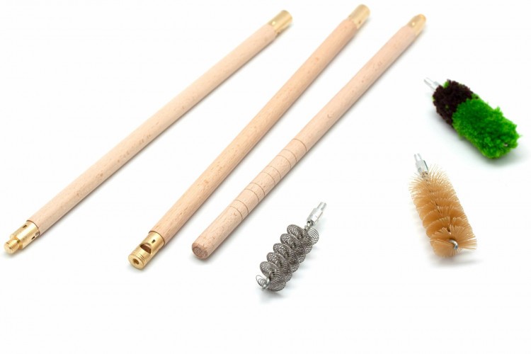 Набор для чистки гладкоствольного оружия ShotTime ST-CK-12PBW для 12 калибра деревянный шомпол + 3 ерша