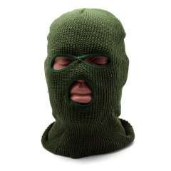 Маска балаклава Стикхант Застава зимняя вязаная 3 отверстия Хаки