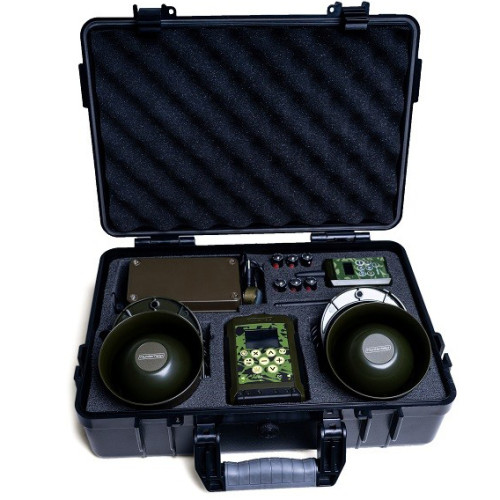 Электронный манок двухканальный Hunterhelp Pro 3М (Альфа - 2 шт, WI-FI, АКБ 12В, Карта, Пульт) в кейсе