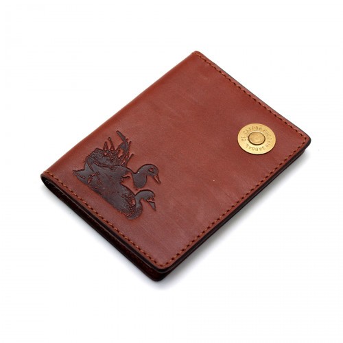 Обложка для автодокументов Пергама Утка из натуральной кожи Коричневый