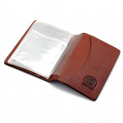 Обложка для автодокументов Пергама Утка из натуральной кожи Коричневый