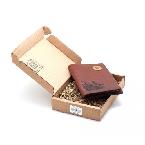 Обложка для автодокументов Пергама Утка из натуральной кожи Коричневый