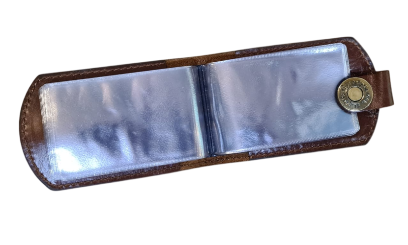 Визитница Пергама Медведь из натуральной кожи Коричневый