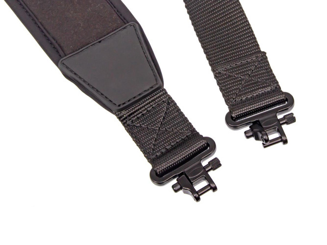 Ремень оружейный ShotTime на 2 точки с быстросъемными антабками длина 54 - 111 см Черный