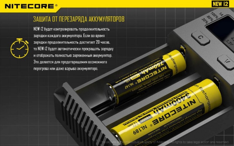 Зарядное устройство Nitecore I2 на 2 канала