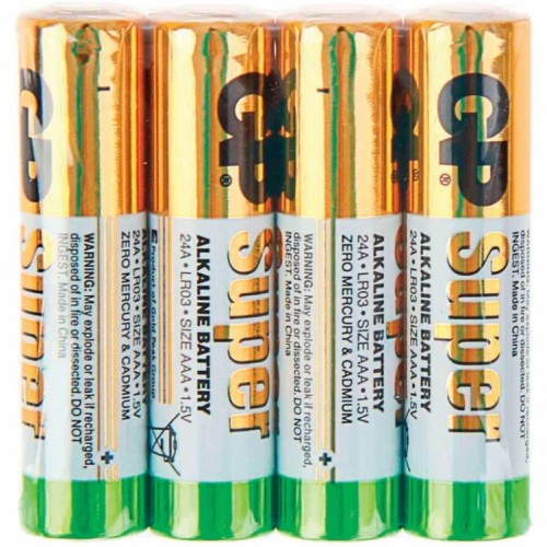 Батарейки алкалиновые GP Super Alkaline 24АRS Тип LR03 (ААA) 1.5V 1150 мАч 4 шт