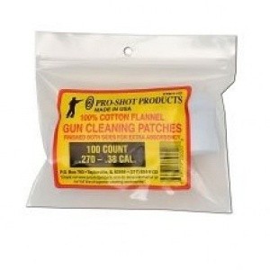 Патч-салфетка фланелевый для чистки оружия Pro Shot SWT 102 | Кал .270 - .38 | 35х35 мм 100 шт