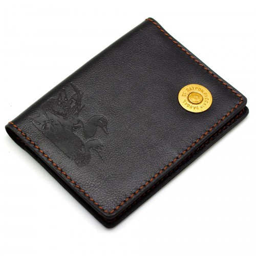 Обложка для автодокументов Пергама Утка из натуральной кожи Чёрный