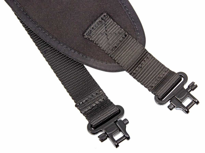 Ремень оружейный ShotTime на 2 точки с быстросъемными антабками длина 48 - 108 см Черный