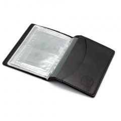 Обложка для автодокументов Пергама Медведь из натуральной кожи Чёрный