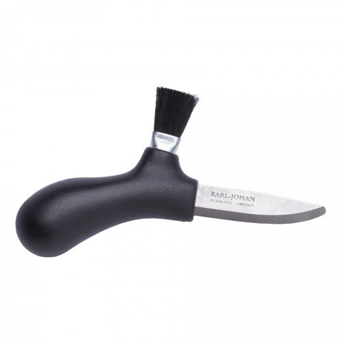 Нож грибной Morakniv Karl-Johan Mushroom (10906) Клинок 6 см с щёткой из конского волоса Чёрный