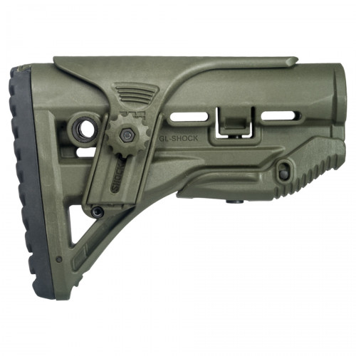 Приклад телескопический Fab Defense GL-SHOCK CP с упором для щеки Хаки