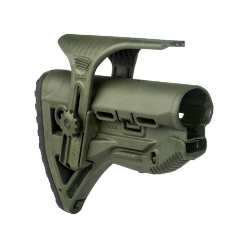 Приклад телескопический Fab Defense GL-SHOCK CP с упором для щеки Хаки