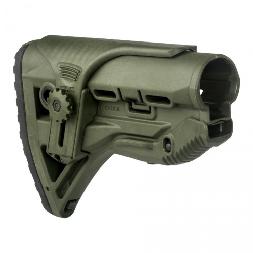 Приклад телескопический Fab Defense GL-SHOCK CP с упором для щеки Хаки