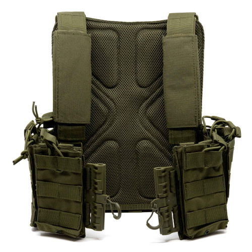 Разгрузка RusForce CPQR для крепления снаряжения и бронеплит на 13 карманов Зелёный