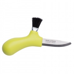 Нож грибной Morakniv Karl-Johan Mushroom (10935) Клинок 6 см с щёткой из конского волоса Лайм