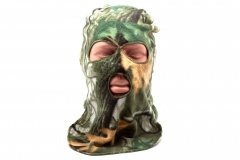 Маска балаклава Стикхант Диверсант зимняя флисовая 3 отверстия Осенний лес