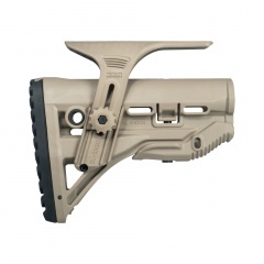 Приклад телескопический Fab Defense GL-SHOCK CP с упором для щеки Койот