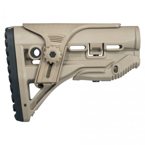Приклад телескопический Fab Defense GL-SHOCK CP с упором для щеки Койот