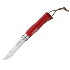 Нож складной Opinel Colored №08 Клинок 8.5 см с темляком Рукоять - граб Красный (+Чехол)
