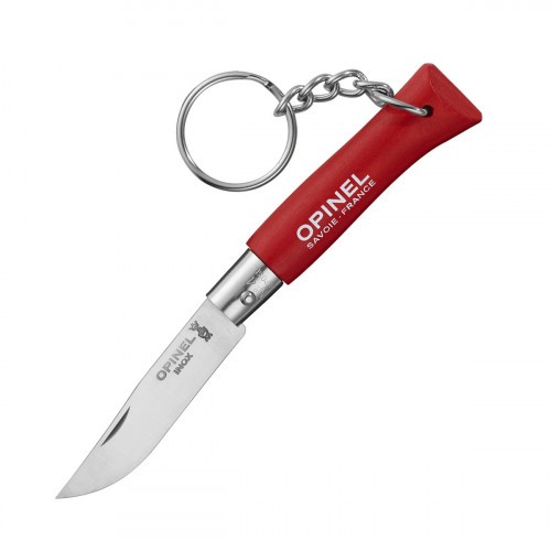 Нож-брелок складной Opinel Tradition Keyring №04 Клинок 5 см Рукоять - граб Красный