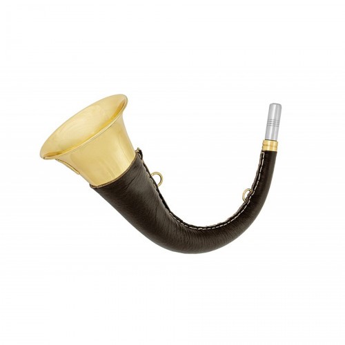 Горн охотничий PakiGorn из латуни 45 см с кожаной отделкой Круглый