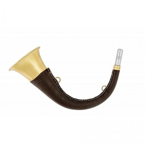 Горн охотничий PakiGorn из латуни 45 см с кожаной отделкой Круглый