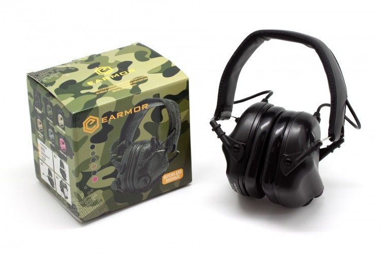 Наушники активные стрелковые Earmor Military Edition ME4 22-82 ДБ Чёрный