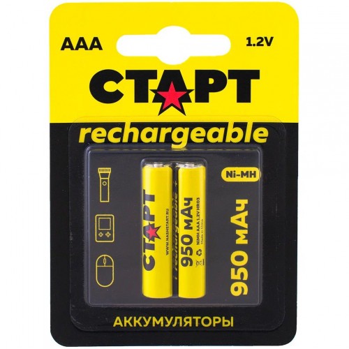 Аккумулятор Старт HR03 NIMH-BL2 Тип LR03 (AAA) 950 мАч 2 шт