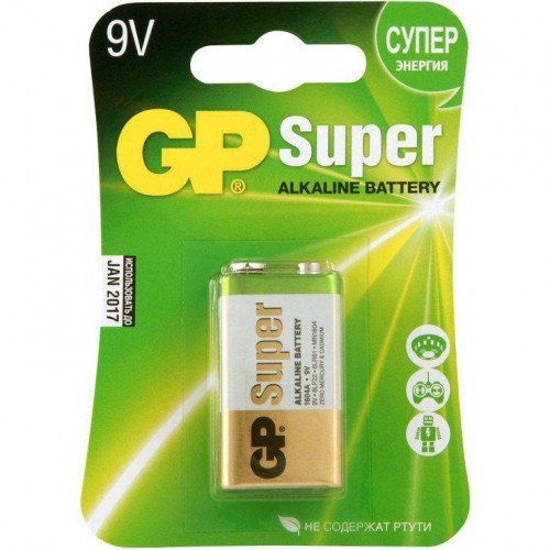 Батарейки алкалиновые GP Super Alkaline 1604A Тип 6LR61 9V 550 мАч 1 шт