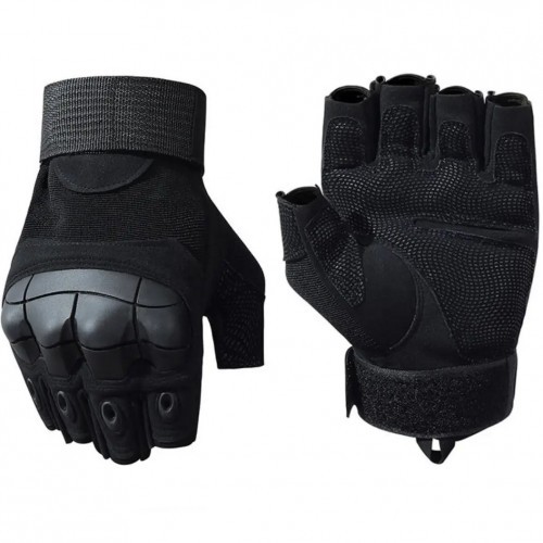 Перчатки тактические Стикхант Major Half укороченные прорезиненные Чёрный