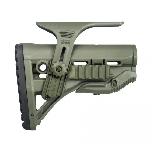 Приклад телескопический Fab Defense GL-SHOCK PCP с упором для щеки и планкой Picatinny Хаки