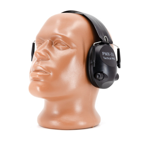 Наушники активные стрелковые PMX Tactical Pro PMX-55B 26-85 ДБ Чёрный
