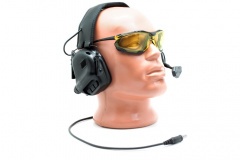 Наушники активные стрелковые Earmor Military Edition ME5 c микрофоном и разъемом для тангенты 22-82 ДБ Чёрный