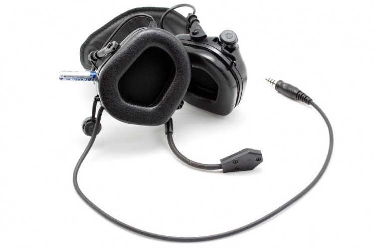 Наушники активные стрелковые Earmor Military Edition ME5 c микрофоном и разъемом для тангенты 22-82 ДБ Чёрный