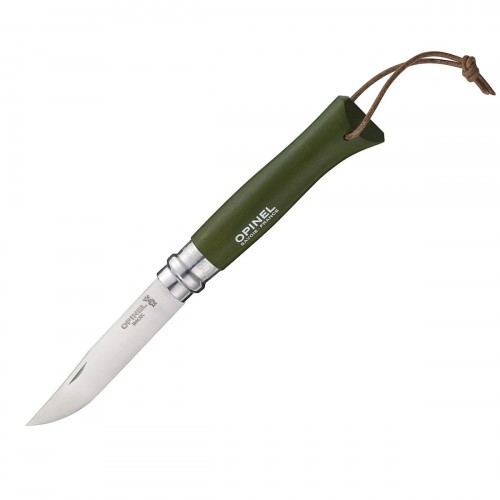 Нож складной Opinel Colored №08 Клинок 8.5 см с темляком Рукоять - граб Хаки