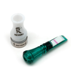 Манок духовой на утку крякву Reyoka Ordek Cift 2 лепестка Белый / Зелёный