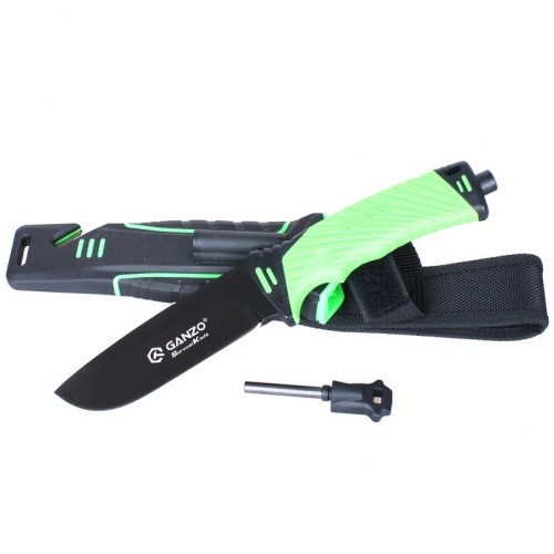 Нож фиксированный Ganzo G8012-LG Клинок 11 см Зелёный