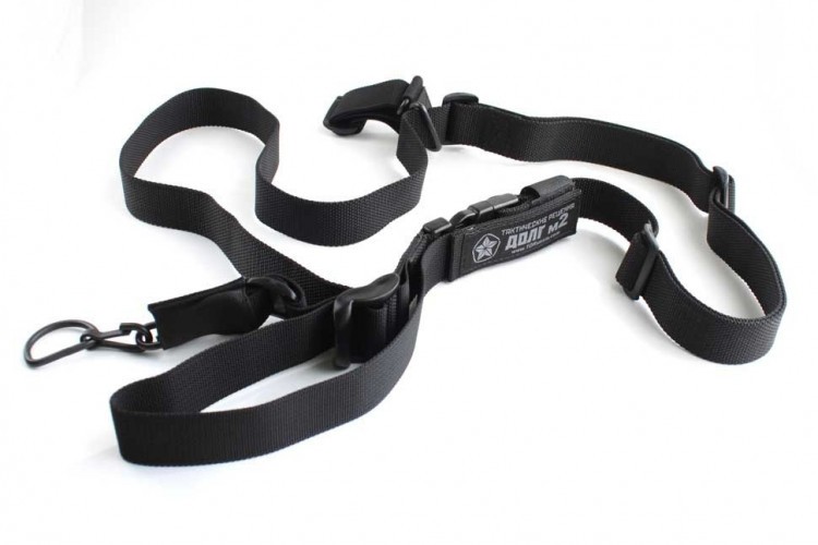 Тактический 1-2-3 точечный ремень "ДОЛГ - М2" Универсальный (Черный)