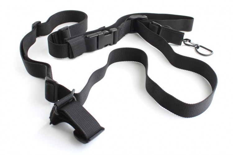 Тактический 1-2-3 точечный ремень "ДОЛГ - М2" Универсальный (Черный)