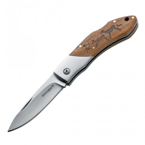 Нож складной Boker Magnum Caveman Steel 01RY818 клинок 8.2 см Древесный